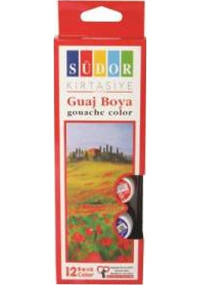 Südor Guaj Boya Şişe 12 Renk 15 ML Sd525 Çok Renkli