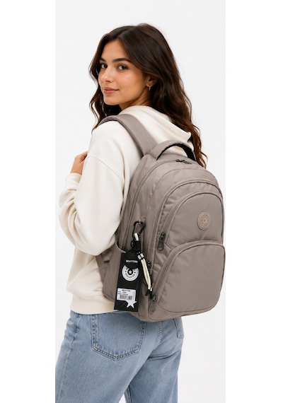 Vizon Unisex Okul Çantası Su Geçirmez Kumaş Unisex Okul Sırt Çantası 34600 Kahvrengi