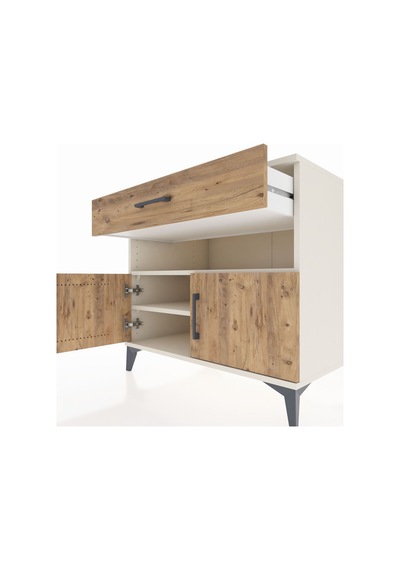 Kronos Şifonyer 2 Raflı Tek Çekmeceli 2 Kapaklı 88x59x80 Aytaşı-çam Aytası