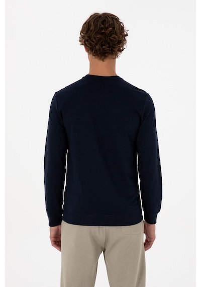 U.S. Polo Assn. Erkek Regular Fit Bisiklet Yaka Lacivert İnce Sweatshirt 50313801-VR033