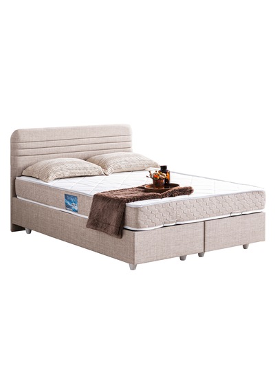 Mila Çift Kişilik Baza Başlık Orthosoft Yatak Seti - Krem 160 x 200