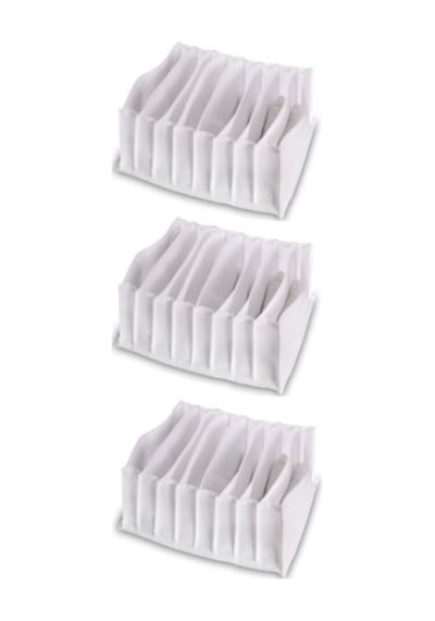 Serstil 3 Adet - Xlarge 8 Gözlü Dolap Içi Akardiyon Organizer 31 X 36 X 12 - 3 Adet Gri