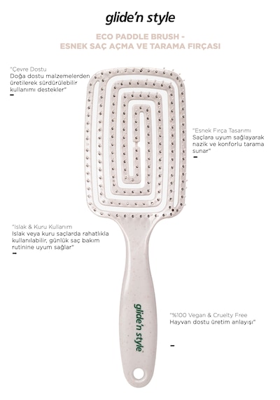 Eco Paddle Brush - Esnek Saç Açma Ve Tarama Fırçası Gs-287