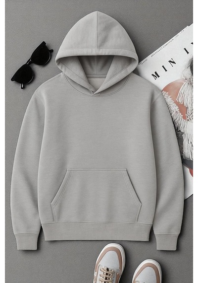 Uyguntarz Scream Baskılı Oversize Sweatshirt Gri