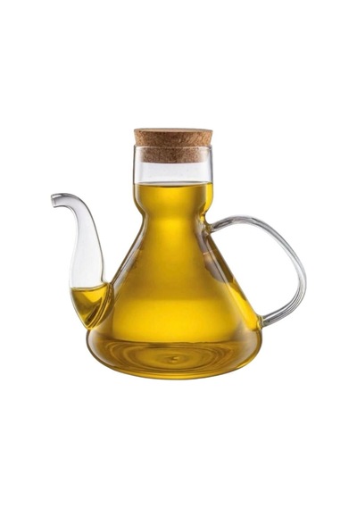 Reoona Borosilikat Cam Mantar Kapaklı Yağdanlık 500 Ml Liya 1 Adet Şeffaf