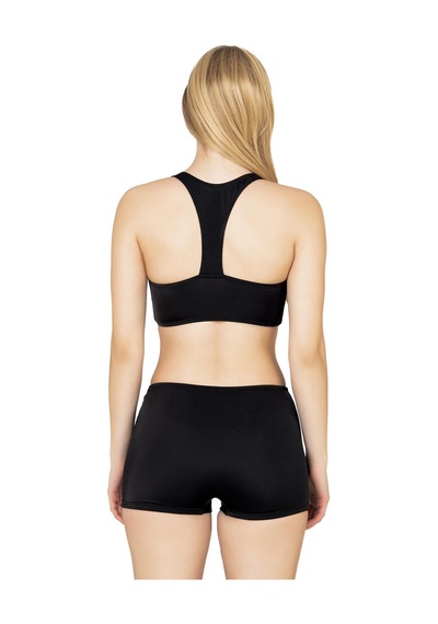 Endeep Kadın Geometrik Desenli Toparlayıcı Şortlu Bikini Takımı Siyah