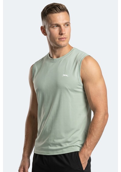 Slazenger Herofıt Erkek Kolsuz Su Yeşili Atlet
