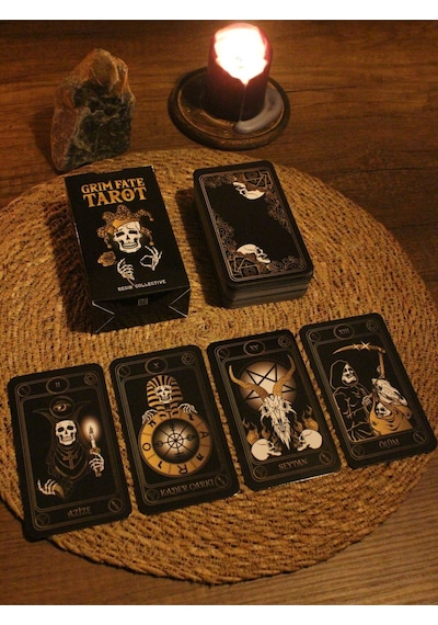 Grim Fate Tarot Destesi 78 Kart - Arındırma Kesesi - Demet Tütsü