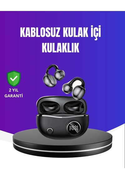 Ergonomik Klipsli Kablosuz Kulaklık 30 Saat Pil Ve Dokunmatik Özelliği Diğer