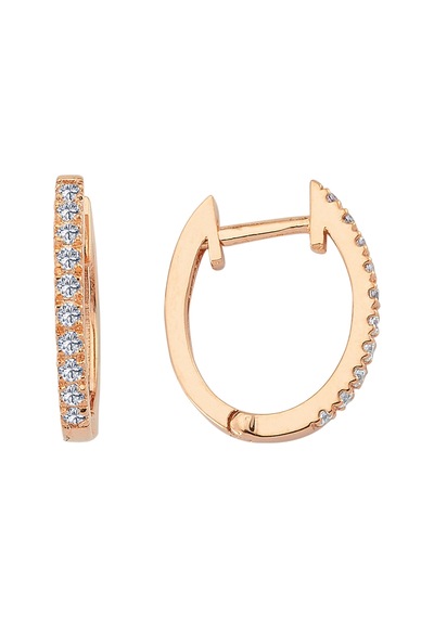 Lova Pırlantalı Oval Halka Küpe -  3010022
