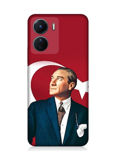 Vivo V16 Uyumlu Silikon Kılıf Mustafa Kemal Atatürk Ve Bayrak