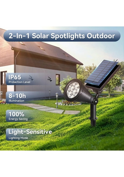 Solar Güneş Enerjili Kazıklı Çim & Bahçe Aydınlatma Armatürü 7w Ip65 Çok Renkli