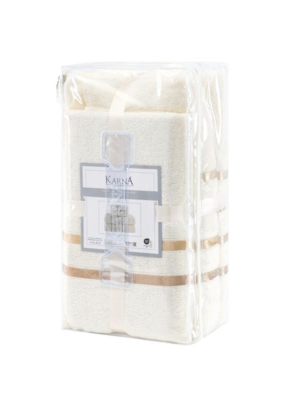 Bale 4 Lü Pamuklu Havlu Seti Geniş Renk Seçenekleri 70x140 Krem