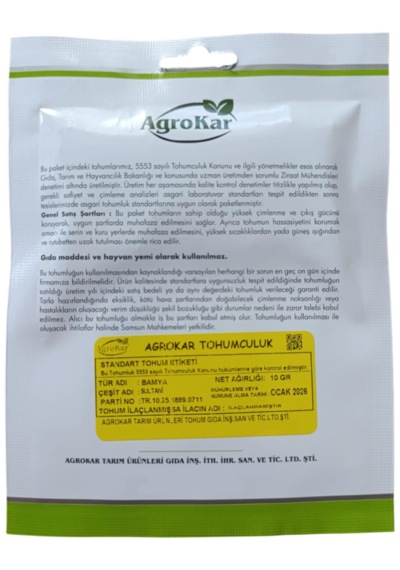 Bamya Tohumu 10 Gr 1 Paket