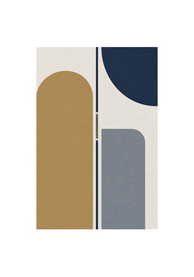 Kartela Halı Eksen Kemerli Modern Halı Lacivert Kaymaz Taban Makinede Yıkanabilir 180x270 Cm
