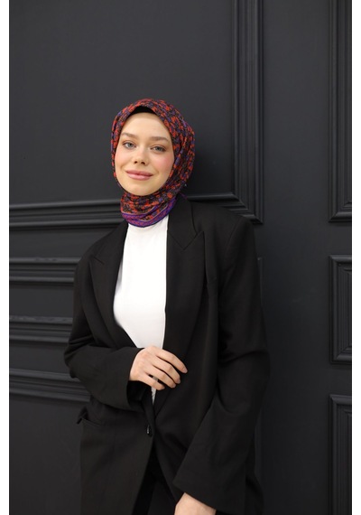 Silk Home Soft Eşarp 73077-07 Siyah, Saks, Parlak Turuncu