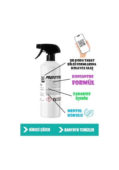 Güçlü Banyo Temizleyici Ve Kireç Çözücü Sprey Mentol Kokusu 1000 Ml