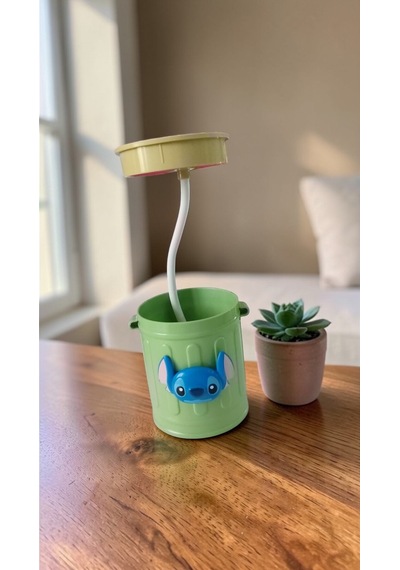 Stitch Hem Gece Lambası Hem Kalemlik Hediyelik Ürün Boyut:20 Cm Çok Renkli
