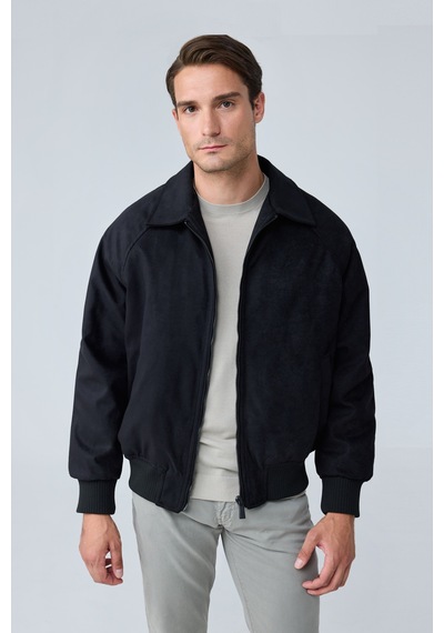 Danger Erkek Oversize Bomber Süet Ceket Siyah 4343dngr