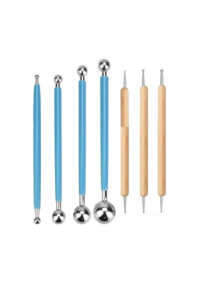 Top Uçlu Seramik Ve Kil Modelleme Seti 7 Li 1 Paket Polimer Kil Şekillendirme Çömlek Oyma Çiçek Marzipan Mandala T
