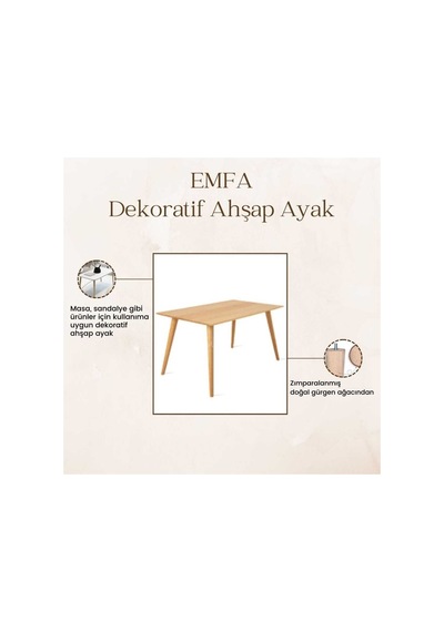 Doğal Ahşap Konik Ayak 50 Cm Masa Sandalye Sehpa Ayağı 4' Lü Set Aparat Ve Vida Hediyeli Ahşap