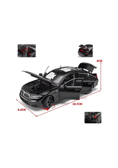 Bmw 325i Lcı 1:24 Ölçek Metal Model Araba - Açılır Kapılı, Sesli & Işıklı