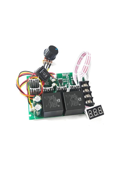 60a Dc Motor Pwm Hız Kontrol Kartı 10v-55v Dijital Ekranlı Sürücü İleri Geri Yön Şalterli Kademesiz Potansiyometreli Güç