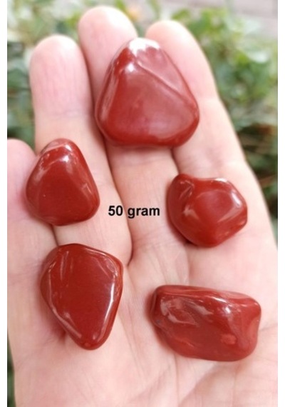 50 Gram Kırmızı Jasper Tamburlu Parçalar 402