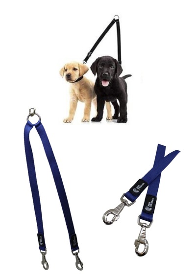 Duck Keten Çift Köpek Gezdirme Aparatı Mavi