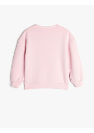Koton Sweatshirt Slogan Baskılı Uzun Kollu Şardonlu Pembe 5wkg10045ak Gül
