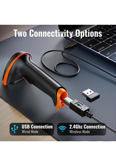 5100 Kablosuz Barkod Okuyucu - 1d Ve 2d Qr Kod Okuyucu, 2.4ghz Kablosuz Ve Usb Kablolu, 2000mah Pil Göstergeli, Ergonomik Tasarım, Darbeye Dayanıklı Silikon, Ip54 Toz Koruma, Barkod Okuyucu