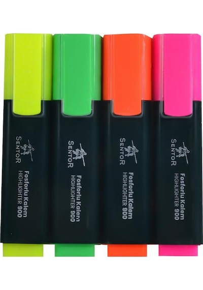Sentor Fosforlu Kalem 4 Lü Highlighter 900 Çok Renkli