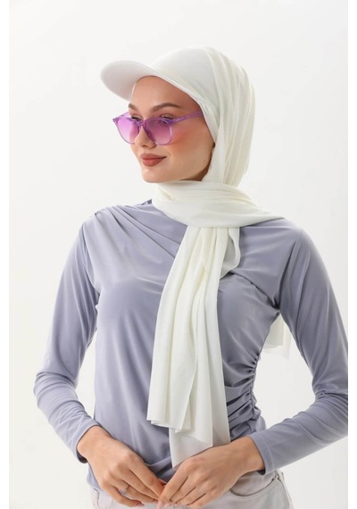 Aldaıyr Şapkalı Boneli Hazır Şal Hijab Sandy Krem