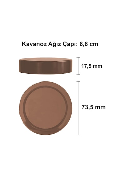 350 Ml Kavanoz Metal Derin Kapaklı 350 Cc Şeffaf Reçel, Marmelat Cam Kavanoz Deep 6 Adet Bakır Kapak Diğer