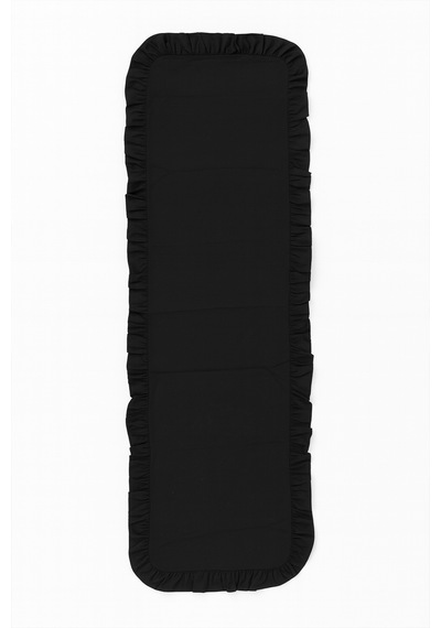 Yunusoğlu Home Fırfırlı Masa Runner 150x50 Cm Şık Dekoratif Masa Örtüsü Siyah