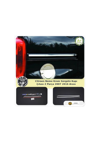 Citroen Nemo Krom Sürgülü Kapı Çıtası 2 Parça 2007-2016 Arası