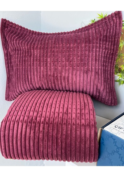 Sarar Merinos Modern Lıne 3 Parça Yatak Örtüsü Battaniye Seti Çift Kişilik Modernlınecheryy02 Chery Cherry