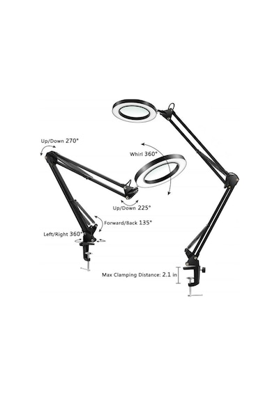 Valkyrie Katlanabilir Ayarlanabilir Led Işıklı Masaüstü Büyüteç
