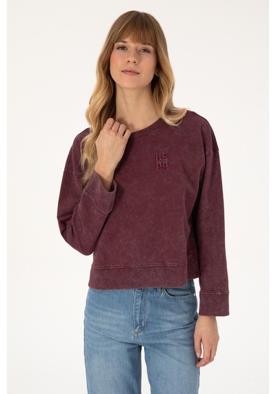 U.s. Polo Assn. Kadın Plum Sweatshirt 50314186-vr177 New Plum