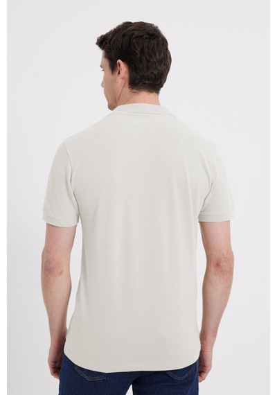 Tudors Erkek Slim Fit Dar Kesim %100 Pamuk Kısa Kollu Polo Yaka Yeşil Tişört-50261