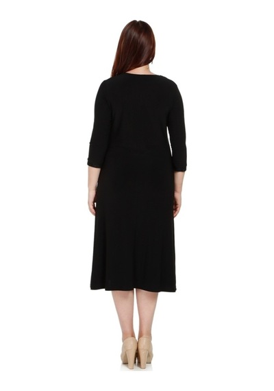 Nidya Moda Büyük Beden Kombinlielbise-4078Ds Siyah