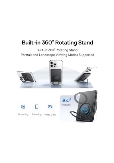 Magpro 3 Manyetik Standlı Cüzdan, Magsafe Wallet Siyah 50 x 22