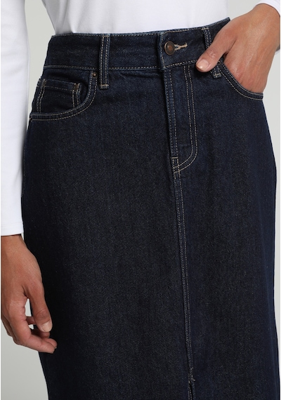 Colin's Colins Slim Fit Düz Fermuarlı Kadın Dark İndigo Denim Etek Cl1082782 Q1.v2 Dn45186