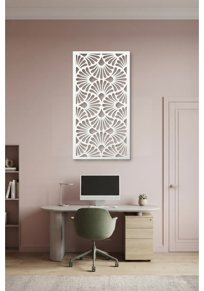 Dekoratif Panel Metal Duvar Tablosu - Duvar Sanatı - Duvar Dekoru - Beyaz