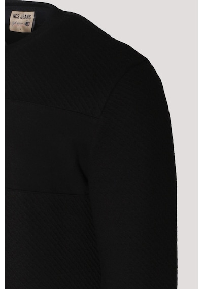 Erkek Sweatshirt Siyah Kabartma Baskılı Bisiklet Yaka Logo Detay Cotonel Kumaş Sweat Ncs Jeans 1614-siyah Siyah