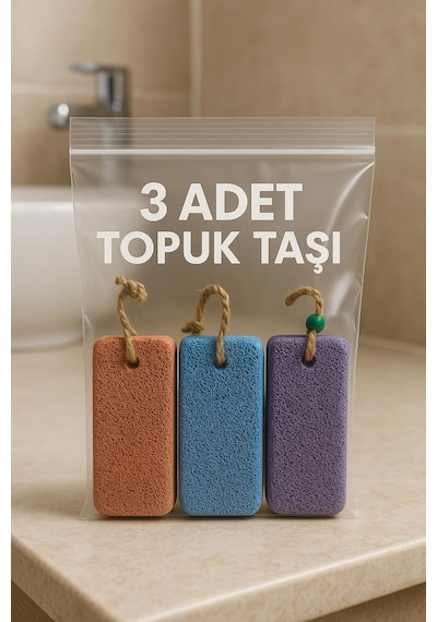 3 Adet Topuk Taşı Ayak Bakımı Ponza Taşı Topuk Törpüsü