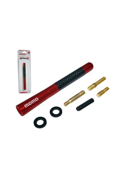Carub Çubuk Anten Spor Momo Alüminyum Kırmızı-karbon 12 Cm Br0041052