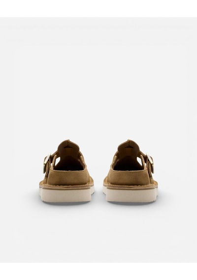 Clarks Solsbury Mule. Dark Sand Suede Kadın Bej Terlik 26184168