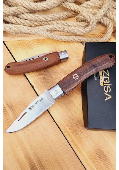 Ceviz Sap Çakı Kamp Çakısı Outdoor Piknik Çakısı Bıçağı Çk117 Kahverengi