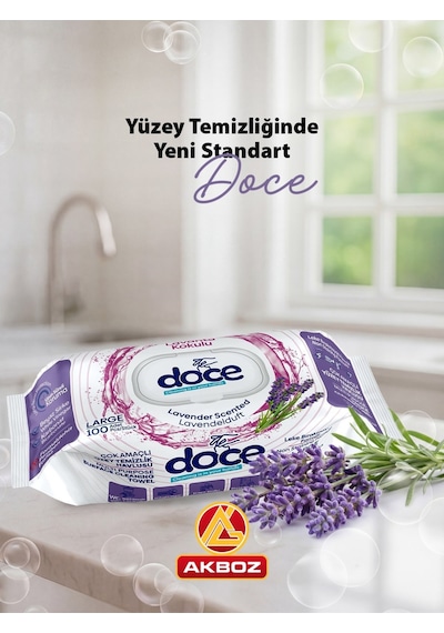 Lavanta Kokulu Yüzey Temizlik Havlusu 100 Yaprak Pratik Hijyenik Temizlik Mendili Diğer